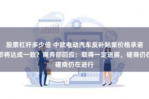 股票杠杆多少倍 中欧电动汽车反补贴案价格承诺磋商即将达成一致？商务部回应：取得一定进展，磋商仍在进行